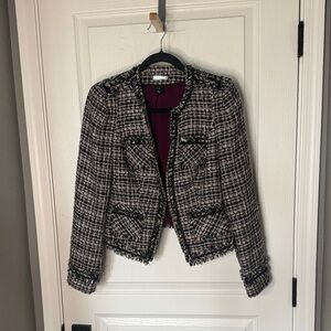 White House Black Market Black and White Tweed Blazer